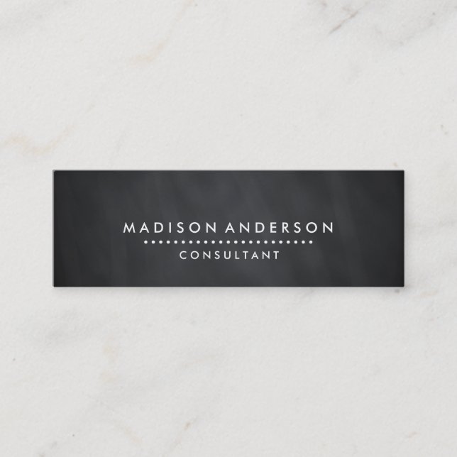 Yrkesmässig elegant modern svart krita stiger mini visitkort (Framsida)