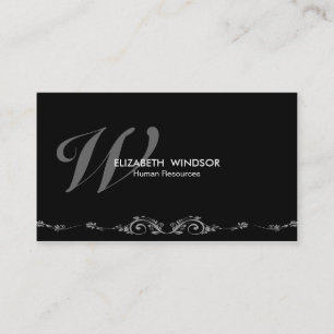 Yrkesmässig elegant Monogramsvartvisitkort Visitkort