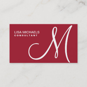 Yrkesmässig elegant röd MonogramMakeupkonstnär Visitkort