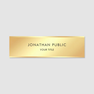 Yrkesmässig elegant trendig för modern guld- mall namnbricka