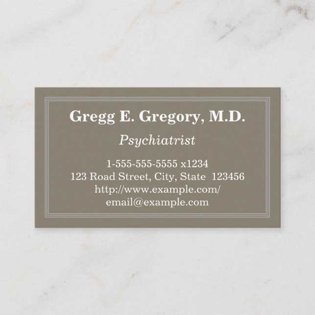 Yrkesmässig & enkel psykiatervisitkort visitkort (Framsida)