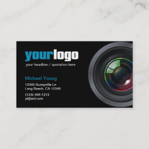 Yrkesmässig fotografkamera Lens (din logotyp) Visitkort