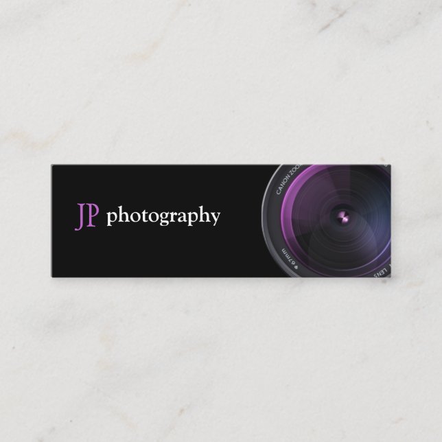 Yrkesmässig fotografkamera Lens Mini Visitkort (Framsida)