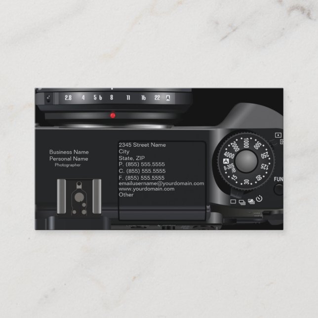 Yrkesmässig fotografvisitkort visitkort (Framsida)