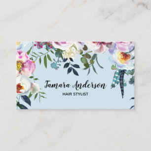 Yrkesmässig HairstylistMakeup blom- rosa Boho Visitkort