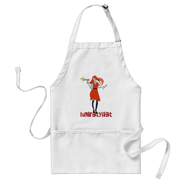 Yrkesmässig hårstylist för elegant mod som blåser förkläde (Framsidan)