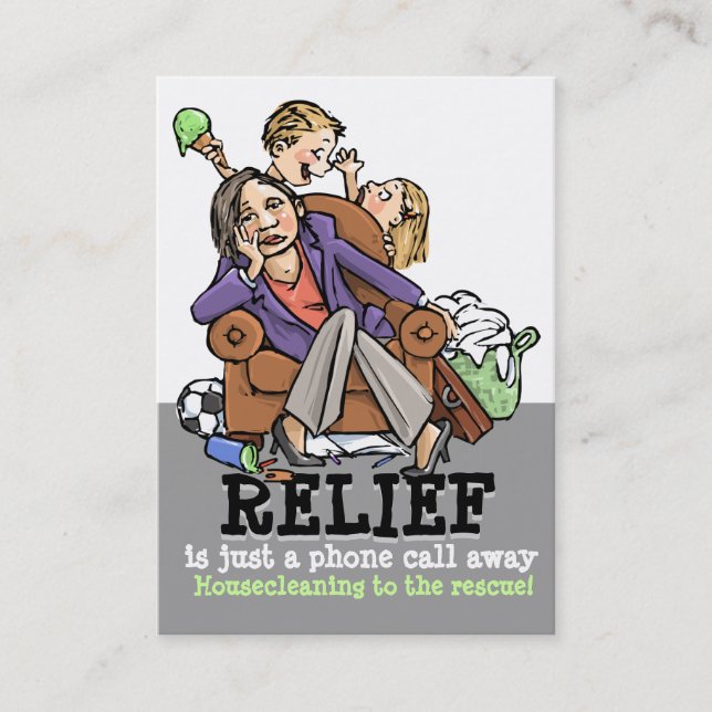 Yrkesmässig housecleaning tjänste- affär promo2 visitkort (Framsida)