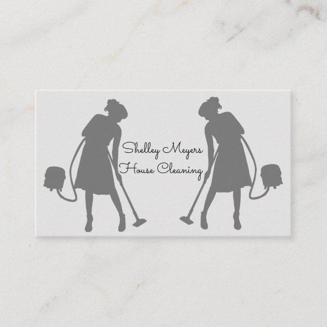 Yrkesmässig huslokalvård servar visitkort (Framsida)