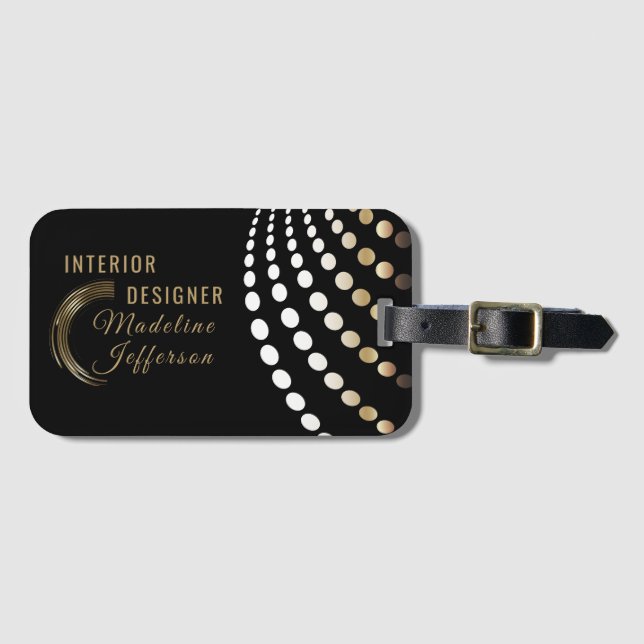 Yrkesmässig inre formgivare - guld och svart bagagebricka (Framsida horisontal)