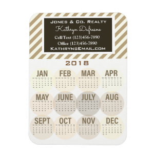 Yrkesmässig kalender för affär 2018 magnet