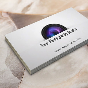 Yrkesmässig kamera Lens för fotograf Visitkort