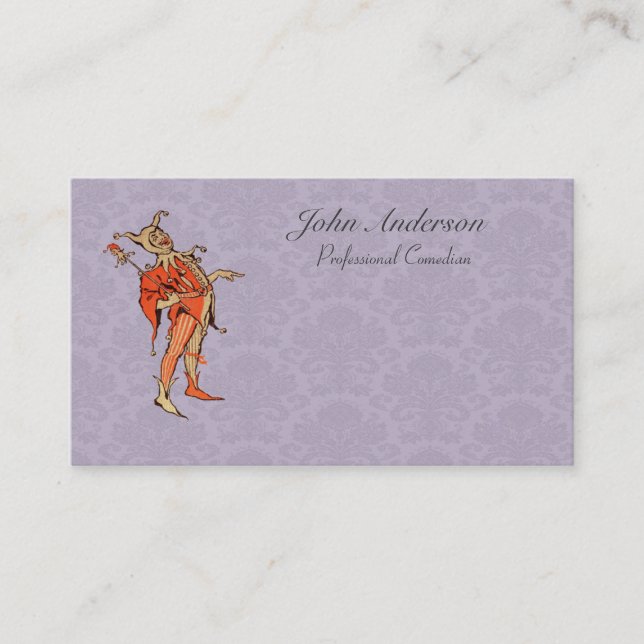 Yrkesmässig komiker - domstolgyckelmakare visitkort (Framsida)