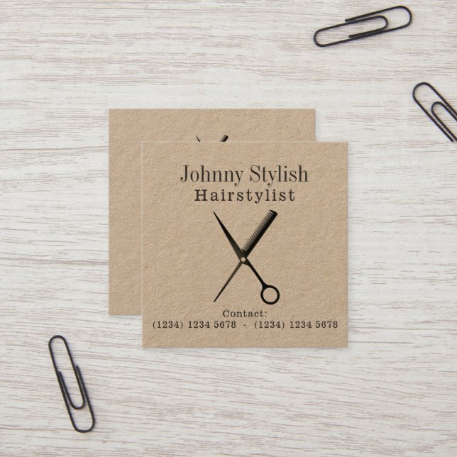 Yrkesmässig look för modern elegans fyrkantigt visitkort (Fram/Back In Situ)