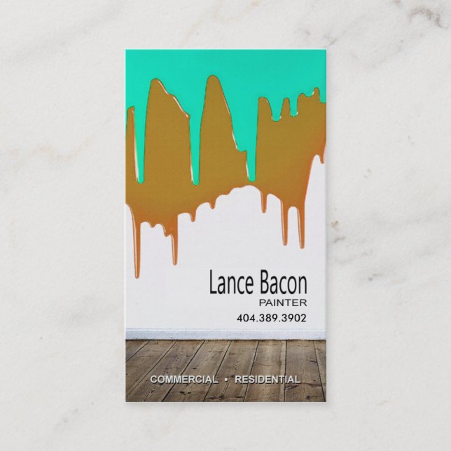 Yrkesmässig målning, målare, hemförbättring visitkort (Framsida)