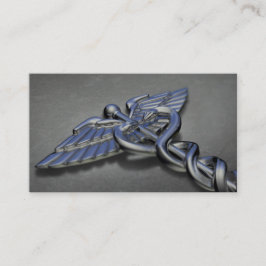 Yrkesmässig medicinsk Caduceusvisitkort för krom Visitkort