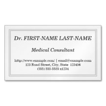 Yrkesmässig medicinsk konsulentvisitkort