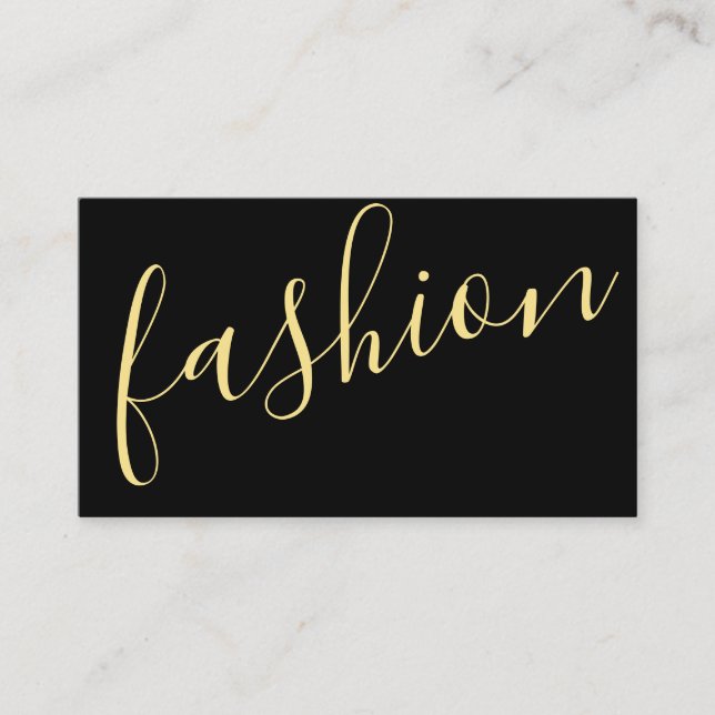 Yrkesmässig modern Black&Gold modestylist Visitkort (Framsida)