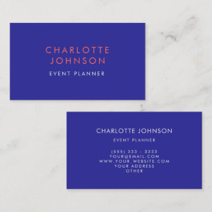 Yrkesmässig modern händelsePlanner Visitkort