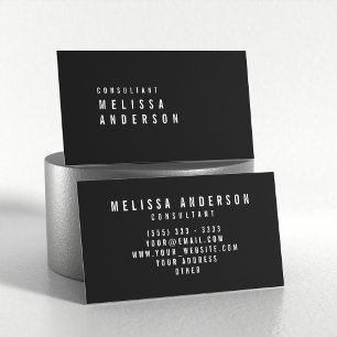 Yrkesmässig modern Minimalistic Plaine svart Visitkort