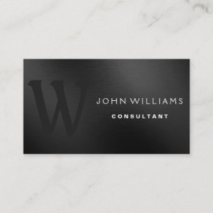 Yrkesmässig modern Monogram på svart metall Visitkort