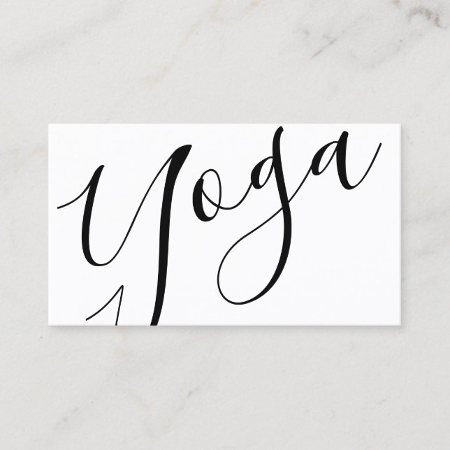 Yrkesmässig modern svart Yogainstruktör Visitkort (Framsida)