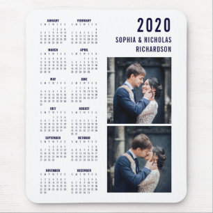 Yrkesmässig modern två kalender för foto 2020 musmatta