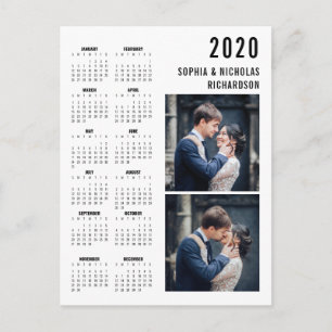 Yrkesmässig modern två kalender för foto 2020 vykort