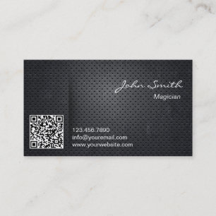 Yrkesmässig mörk metall QR kodifierar trollkarle Visitkort