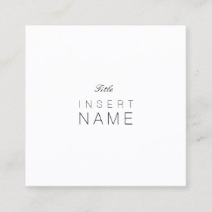 Yrkesmässig Noir Minimalistslätt et Blanc Fyrkantigt Visitkort