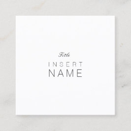 Yrkesmässig Noir Minimalistslätt et Blanc Fyrkantigt Visitkort