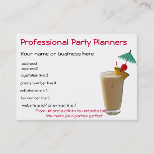 Yrkesmässig partyPlanner Visitkort