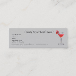 Yrkesmässig partyPlannerBartender Mini Visitkort
