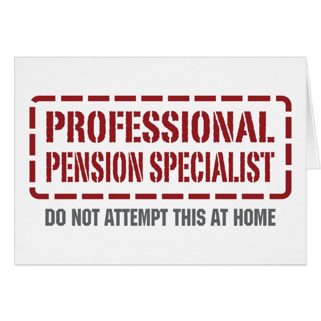 Yrkesmässig pensionspecialist hälsningskort (Framsidan Horizontal)