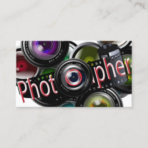 Yrkesmässig röd fotofotograf - visitkort