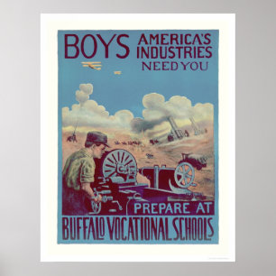 Yrkesmässig skolor för buffel (US02061) Poster