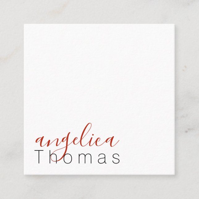 Yrkesmässig Snyggt (röd) Fyrkantigt Visitkort (Framsida)