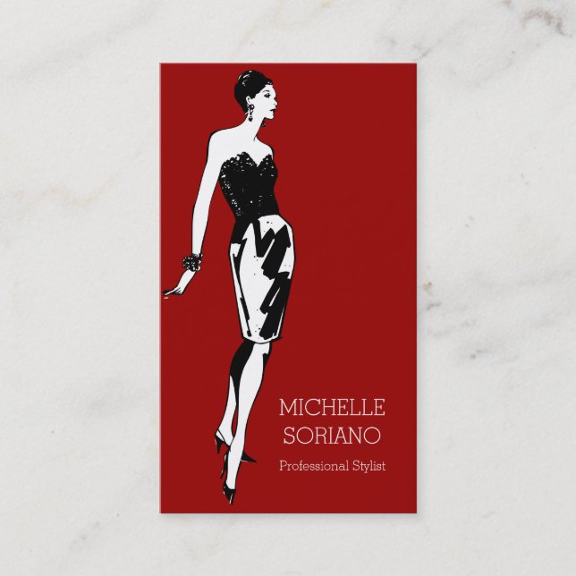 Yrkesmässig stylistmodedesign visitkort (Framsida)