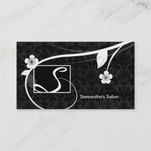 Yrkesmässig svart för Monogramvisitkortblommigt Visitkort