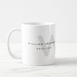 Yrkesmässig svartvit arkitektMonogram Kaffemugg