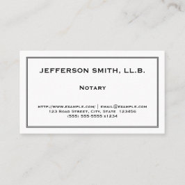 Yrkesmässig & Understated Notaryvisitkort Visitkort