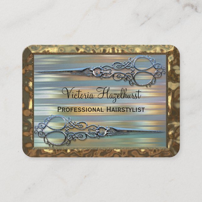 Yrkesmässig Wythcoiffer dubbel sax Visitkort (Framsida)