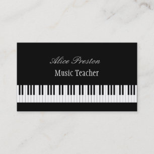 Yrkesmässiga nycklar för piano för musiklärare visitkort