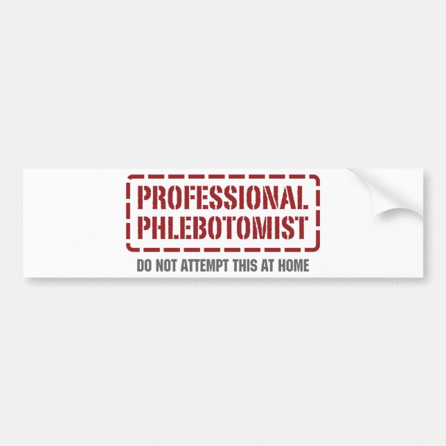 Yrkesmässiga Phlebotomist Bildekal (Framsidan)