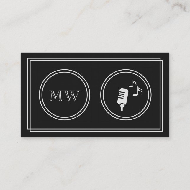 Yrkesmässiga sångarevisitkortar "för tyst film" visitkort (Framsida)