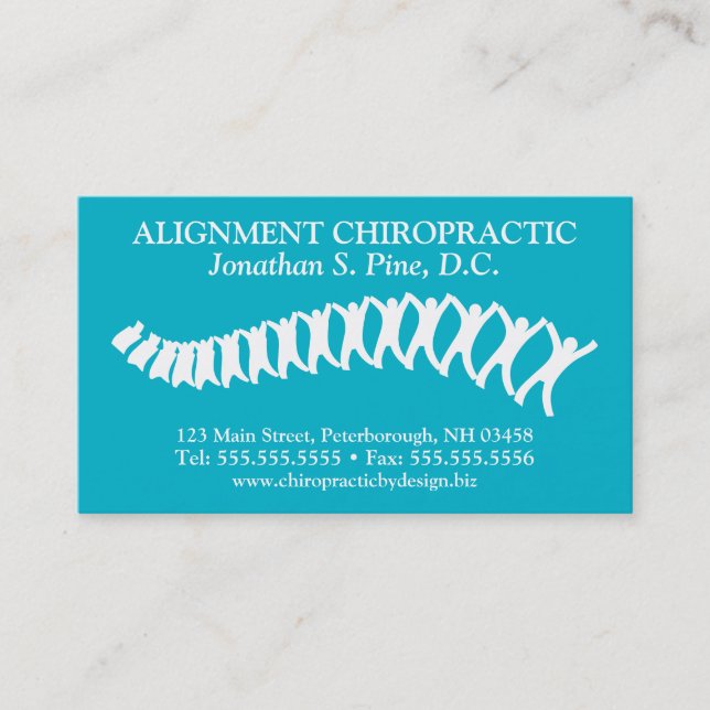 Yrkesmässiga standarda Chiropracticvisitkortar Visitkort (Framsida)