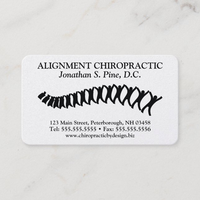 Yrkesmässiga standarda Chiropracticvisitkortar Visitkort (Framsida)