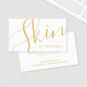 Yrkesmässigt elegantt guld och vit Skincare Visitkort