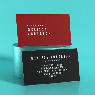 Yrkesmässigt elegantt modernt Minimalist Crimson Visitkort