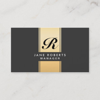 Yrkesmässigt elegantt MonogramCosmetologistguld Visitkort