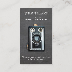 Yrkesmässigt foto för fotografivintagekamera visitkort